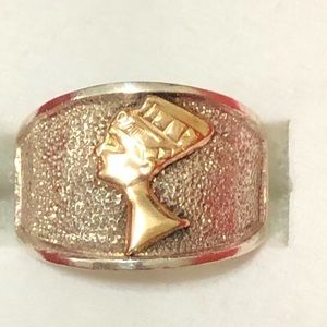 Sterling Silver & 14k Gold Nefertiti Ring